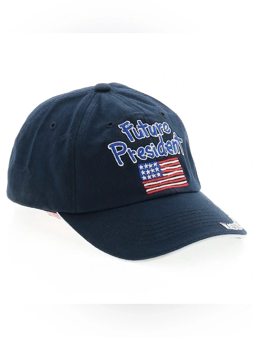 Future President Navy Baseball Cap with Flag & Washington, D.C. Embroidery 🧵